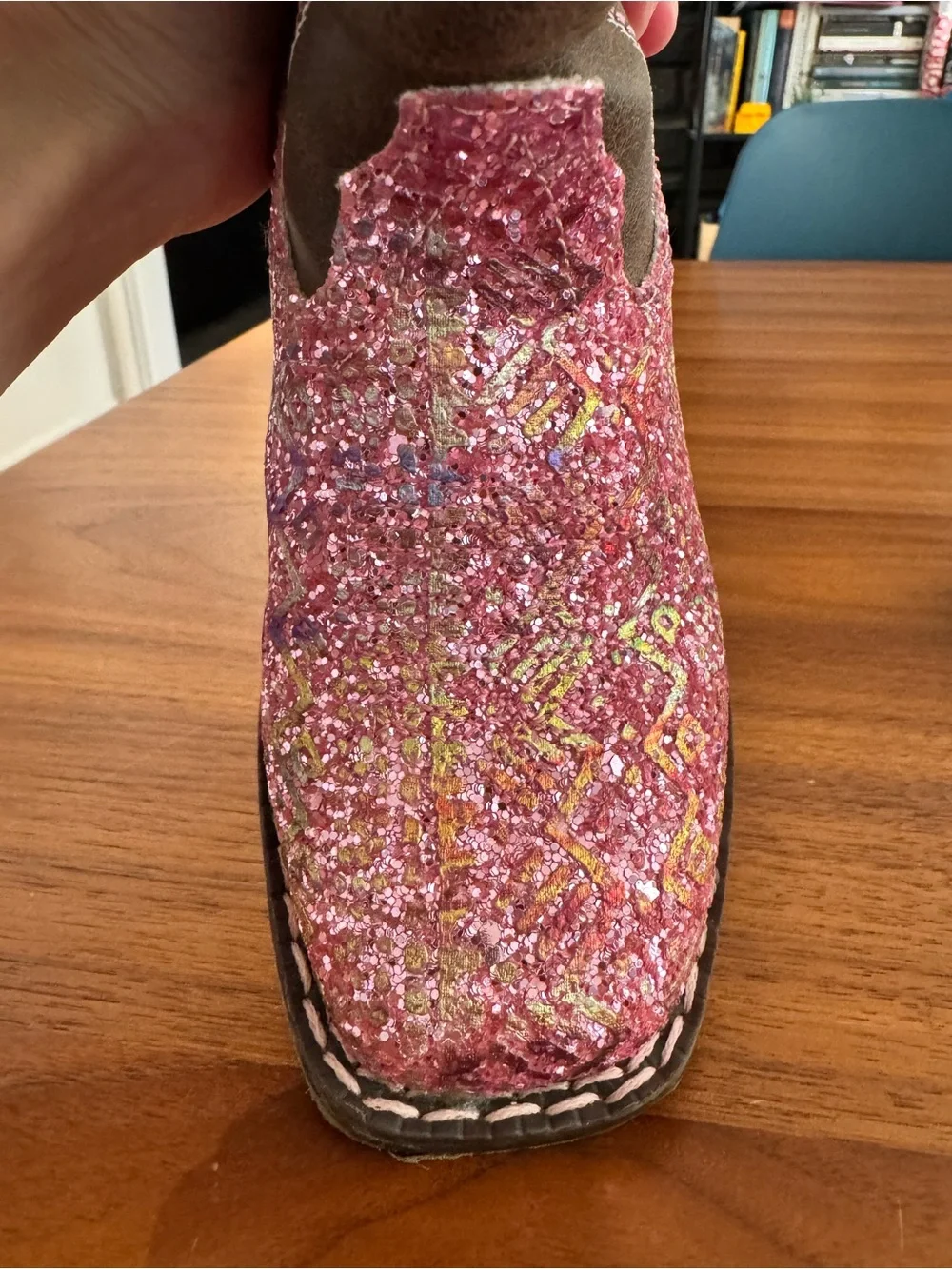 ROPER LITTLE GIRLS' GLITTER SOUTHWEST WESTERN BOOTS - SQUARE TOE - Size 10